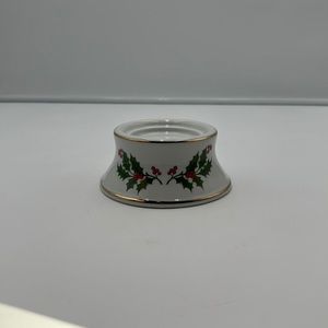 Candle Holder Christmas Holly Carolina Porcelain Vintage Made in Japan